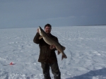 Ice fishing on Tobin